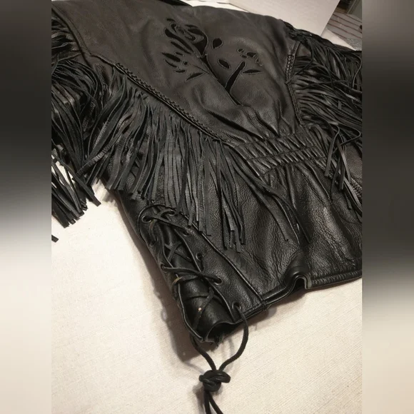 Vintage Rose authentic leather jacket SMALL size